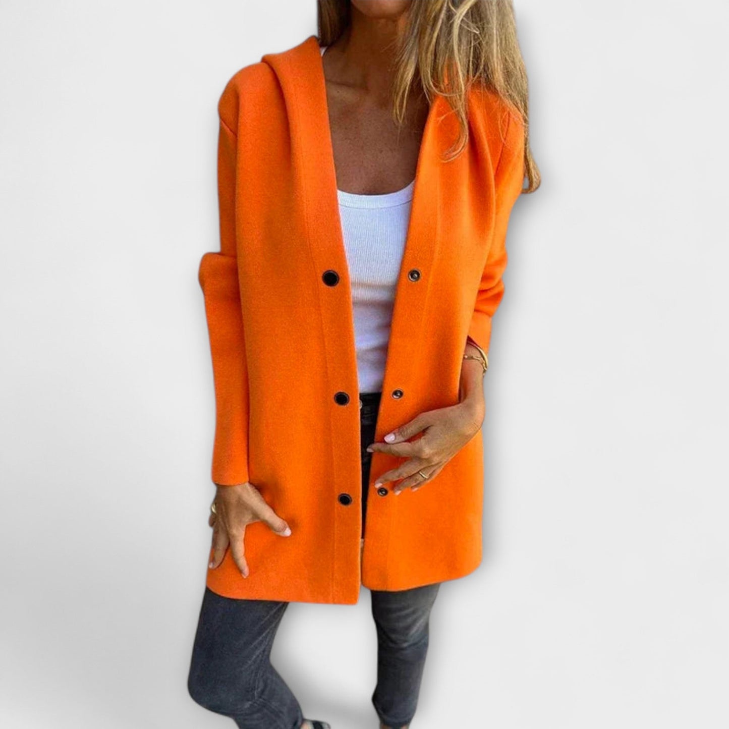 Ella – Gray Hoodie with Pockets