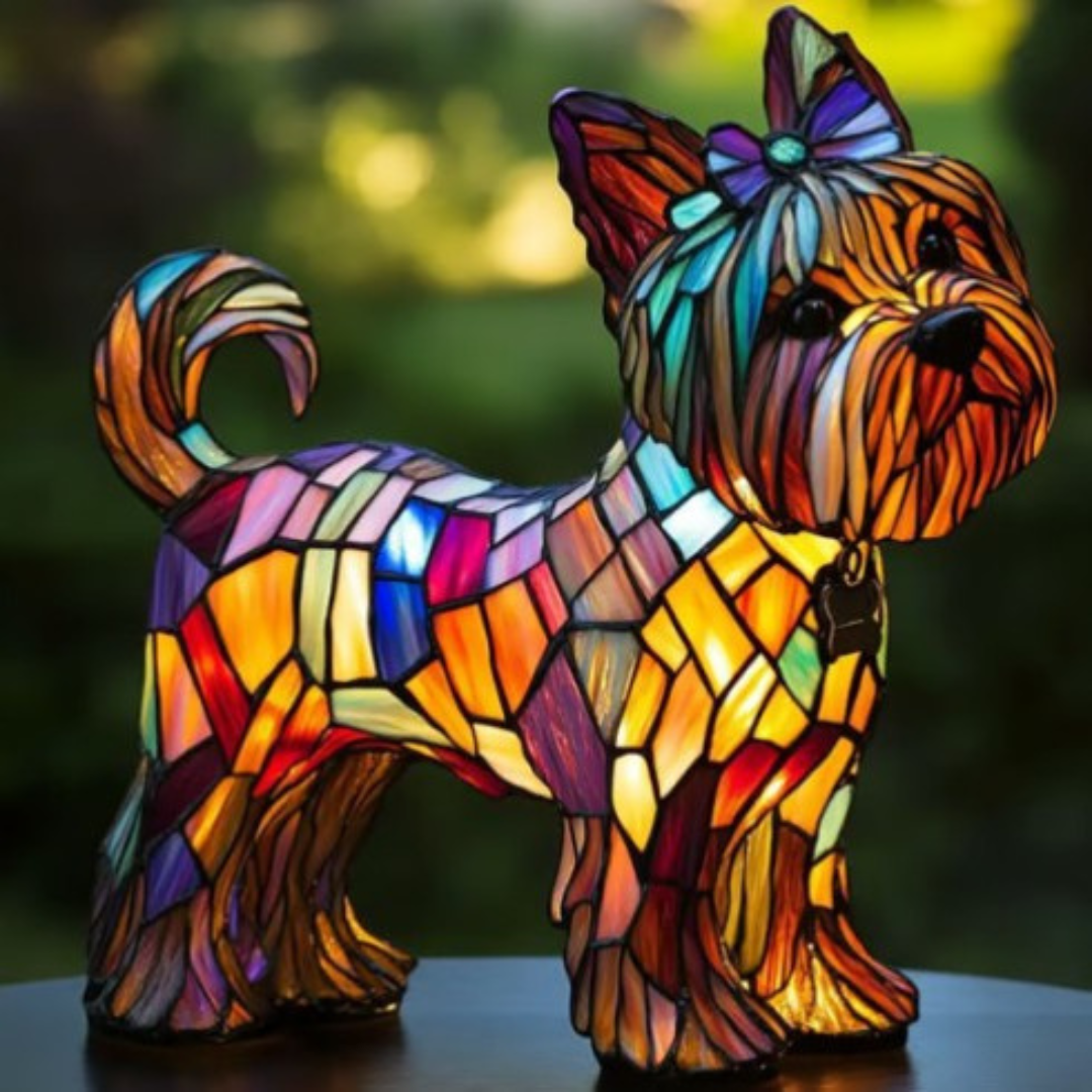 Zouzou - Colorful Glass Dog Lamp with Magical Flair