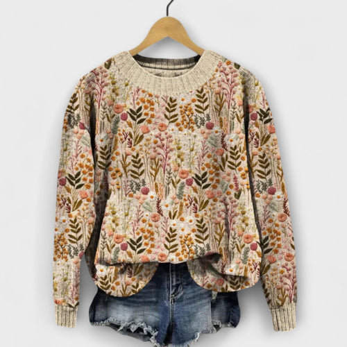 Tina - Sweater with Floral Pattern