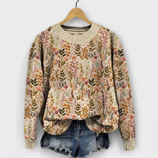 Tina - Sweater with Floral Pattern