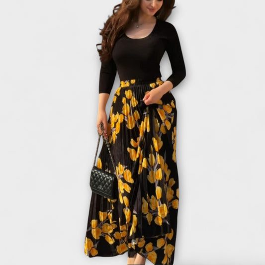 Violette - Pleated Skirt and Top Ensemble