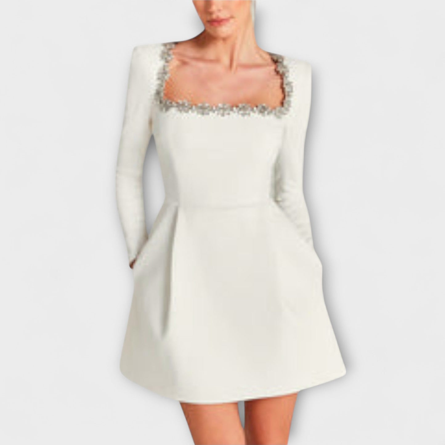 Wren - Velvet Mini Dress with Jewel Embellishment