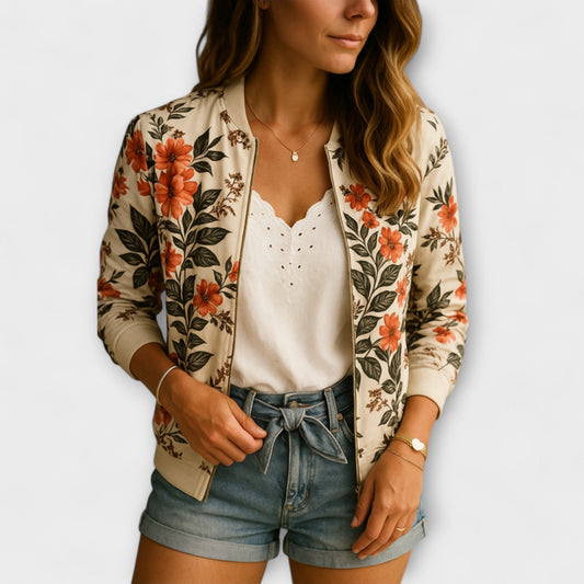 Kaelin - Stylish Bomber Jacket with Floral Pattern