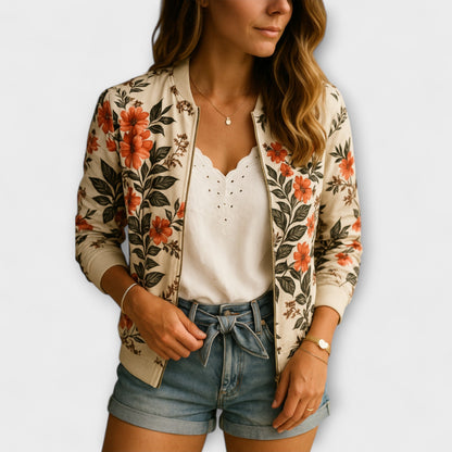 Kaelin - Stylish Bomber Jacket with Floral Pattern