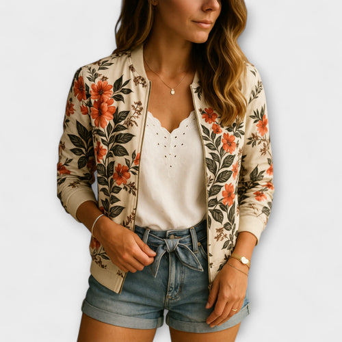 Kaelin - Stylish Bomber Jacket with Floral Pattern