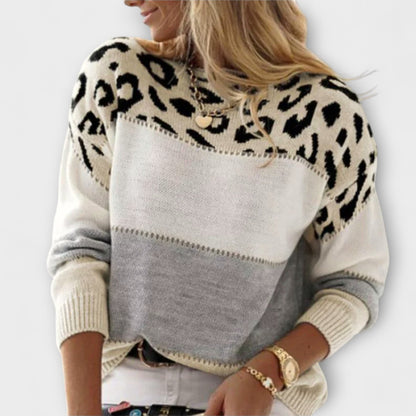 Cheyenne - Casual Sweater with Leopard Design
