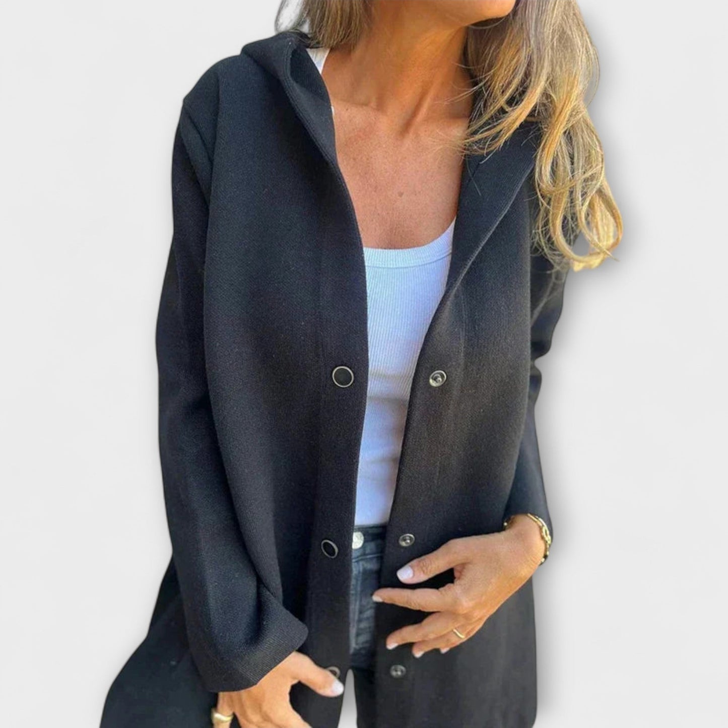 Ella – Gray Hoodie with Pockets