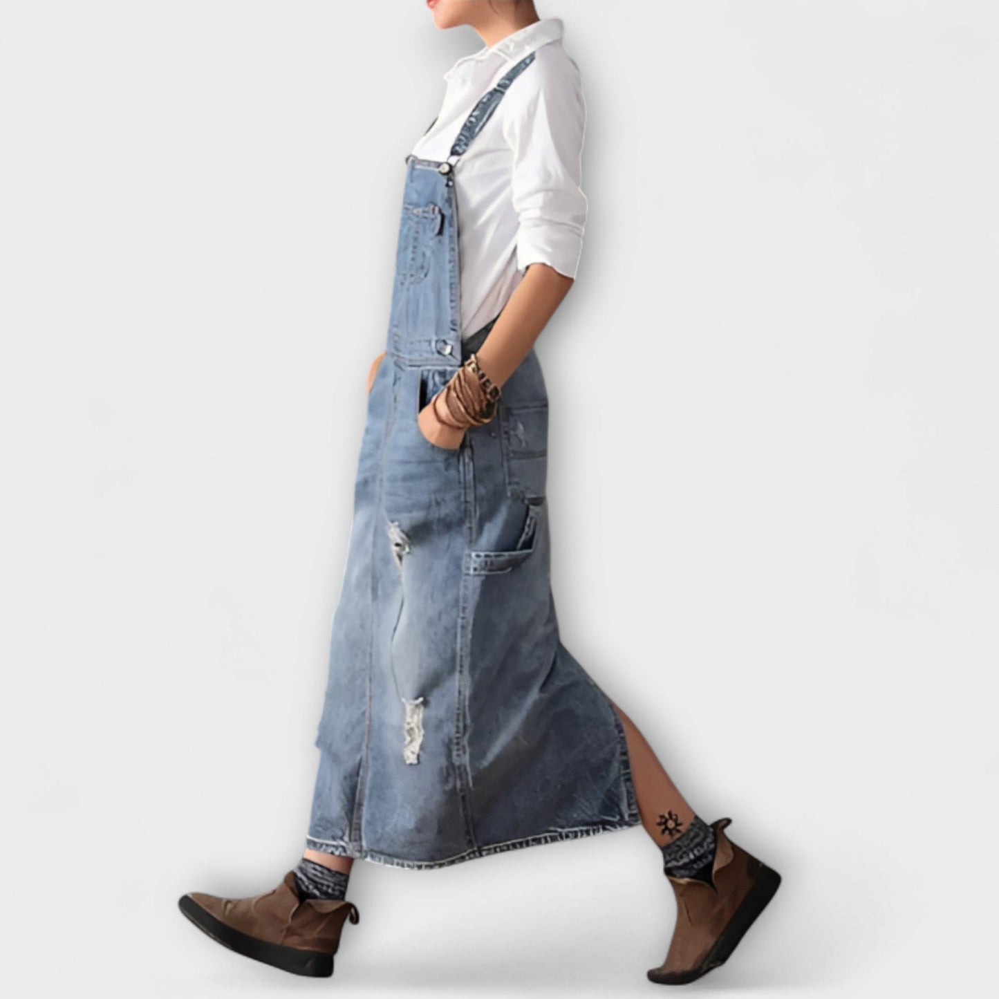 Alexa - Maxi Dress in Denim Style