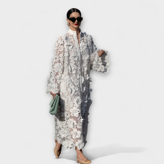 Yelira - Chic White Lace Dress